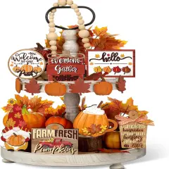 Set of 15 Pumpkins Farmhouse Fall Table Decor