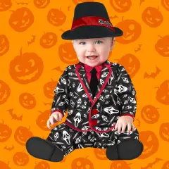 Toddler Scream Ghost Face Party Suit Costume Halloween Jumpsuit Hat Red Shirt Black Tie Outfit