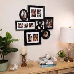 Northlight Ampersand Multi-Sized Photo Collage Picture Frame - 27" - Black
