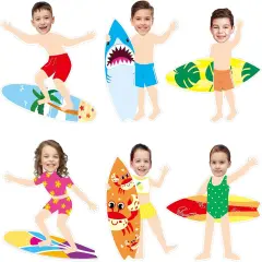 24 Pcs Summer Cutouts Surfboard Cutouts with Photo Space for Bulletin Board DIY Craft Summer