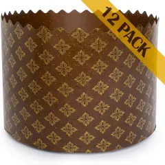 12oz Kulich Mold Paska Easter Bread Forms |12 pcs| Bread Paper Mold - Brown Non Stick Panettone Paper Baking Molds Universal