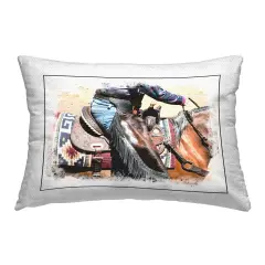 Cowboy with Rustic Border Design by Jerry Cowart Outdoor Printed Pillow 