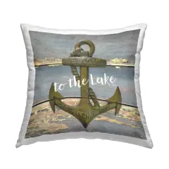 Rustic To The Lake Design by GraffiTee Studios Throw Pillow 