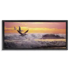 Stupell Industries Eternal Rhythms Seascape Framed Floater Canvas Wall Art Design by Mark Kelso