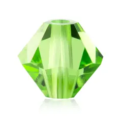 Preciosa 4mm Czech Crystals Bicone Rondelle Beads, 40pcs Peridot