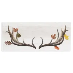Fall Leaves Woodland Antlers Wall Plaque Art