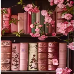 Bookshelf Flowers Diamond Art Painting Kits for Adults,Diamond Painting Kits for Beginners 5D Full Drill Diamond Dots,Gem Art Crafts for Adults Wall Decor 12x16inch