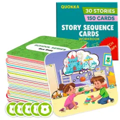 QUOKKA Sequence Speech Therapy Toys for Toddlers 3-4 - Autism Learning Materials Toys for Kids 5-7 | Create a Story Cards | Sentence Building | ABA Therapy | Social Skills | Storytelling Picture Game