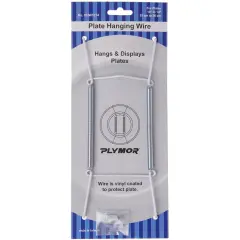 Plymor White Vinyl Finish Wall Mountable Plate Hanger, 8" H x 3" W x 0.5" D (For Plates 10" - 14")
