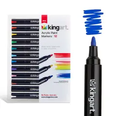 KINGART&reg; PRO Acrylic Paint Markers 12 Colors