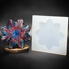 Handmade 8 Point Flower Silicone Coaster Mold