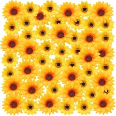 50 Pcs Artificial Sunflowers Heads