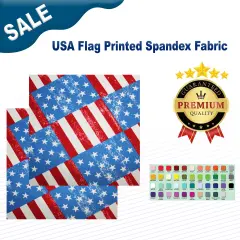 USA Flag Printed Spandex Fabric