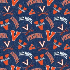 Licensed NCAA University of Virginia Tone on Tone UVA-1178 Cotton Fabric by the Yard