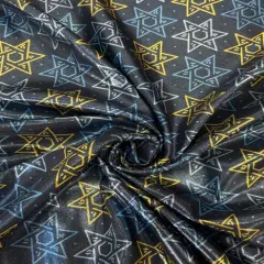 1 Yard Star of David Blue Mystique Spandex Fabric for Costumes and Dancewear