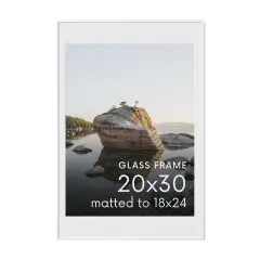 Haus and Hues Aluminum Glass and Matted Picture Frame White