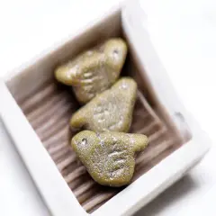 *6* 11x22mm Platinum Washed Etched Matte Goldenrod Bird Beads