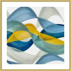Horizontal Bands IV by Alonzo Saunders Wood Framed Wall Art Print
