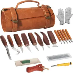 Wood Carving Kit,Carving Knife Set for Beginners,and Adults,Wood Carving Tools,Whittling Knife Set,Wood Whittling Set for Hobbies, Carving Set,Hook Knife,Spoon Carving Knife Suitable，Gift