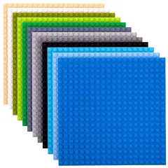 Strictly Briks Compatible with Lego 12 Pack Classic Stackable Baseplates 6x6, for Building Brick Base Plates 20x20 Studs Plates, Baseplate Stackable for Top & Bottom Sides, 12 Nature Colors,Ages 3-14 Brown
