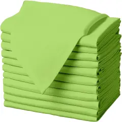 Cloth Napkins - 17 x 17 Inch Apple Green Dinner Napkins - Set of 12 Soft & Absorbent Washable Fabric Cloth Table Napkins