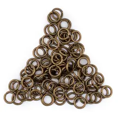 The Bead Chest Bronze 8mm Round Open Jump Rings, Pack of 100