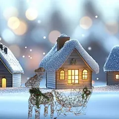 Coffee-Colored Lighted Reindeer with Sleigh Outdoor Christmas Yard Decoration 19.69 x 7.28 x 16.14 in