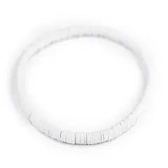 The Bead Chest Boho Stretch Bracelet, White - Stackable African Vinyl Heishi, Unisex for Men & Women