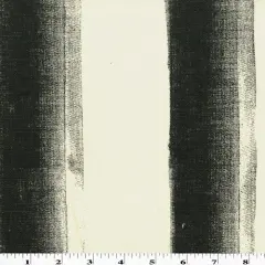Off-White/Gray Chris Stone Stripe Print Canvas Decor Fabric By the Yard