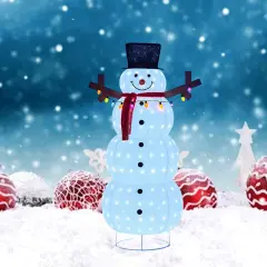 60 Inch Plush Lantern Snowman Indoor Outdoor Christmas Holiday Decoration