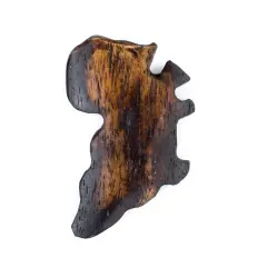 The Bead Chest African Pride Batik Bone Pendant 36mm Kenya Brown Large Hole Handmade