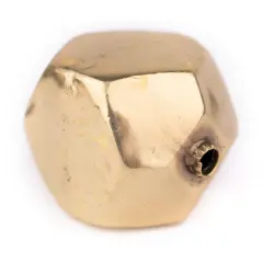 The Bead Chest Hollow Cornerless Cube Bead: Large Brass 40mm Centerpiece Pendant Bead
