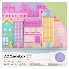 American Crafts Variety Cardstock Pack 12"X12" 60/Pkg-Pastels