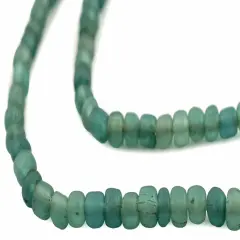 The Bead Chest Indonesian Glass Beads, Small Java Bali 4mm Spacers Jewelry Making Supplies for Necklaces, Bracelets, DIY Crafts (Clear Marine)