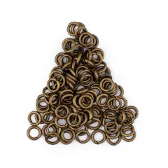 The Bead Chest Bronze 6mm Round Open Jump Rings, Pack of 100