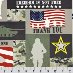 Green Soldier Digital Cuddle Fabric per yard