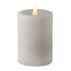 Fine Ribbed Motion Flameless Candle 3x5 White