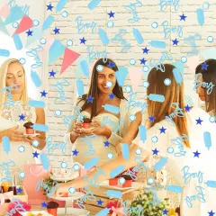 1000 Pieces Baby Shower Confetti - Baby Shower Decorations Blue Boy Table Scatter Confetti, Sprinkles Decor Confetti for Baby Shower Gender Reveal Party Supplies (Boy)