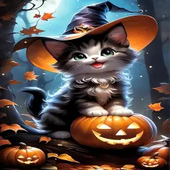Halloween Cat Diamond Painting Kits