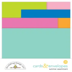 Doodlebug Cards & Envelopes 12/Pkg-Summer Fun