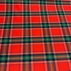 1 Yard Scottish Plaid Polyester Spandex Paper Print Fabric for Costumes Dancewear Swimwear Crafts 58/60&Prime; Width
