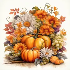 Fall Paint by Numbers for Adults,Pumpkins Paint