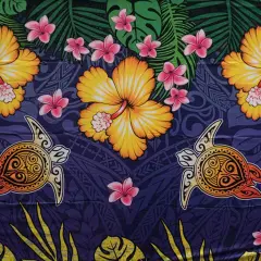 72" L x 45" W Hibiscus Turtle Assortment Sarong Polyester Fabric