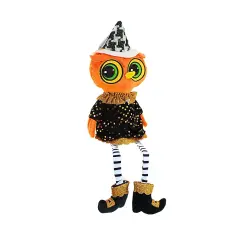 Gallerie Ii 19.0 Inch Sitting Halloween Doll Owl With Dangling Legs Halloween Figurine , Halloween Decor Shelf Sitter Autumn Halloween Multicolored