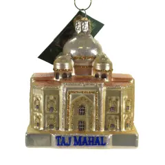 Old World Christmas 3.5 Inch Taj Mahal Tree Ornament , Ivory White Mausoleum Gold