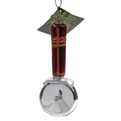 Old World Christmas 4.5 Inch Pizza Cutter Tree Ornament , Kitchen Utensil Multicolored