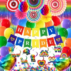 Pride Decorations- Rainbow LGBTQ Party Favors Happy Pride Month Banner