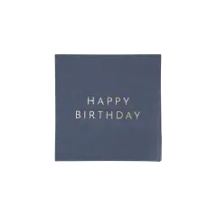 MIDNIGHT BLUE SIGNATURE HAPPY BIRTHDAY COCKTAIL NAPKINS