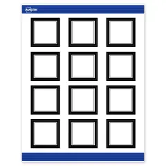 Avery Printable Square Cards, Double Black Border, 2" x 2", Matte White Square Cards, Laser/Inkjet, 120ct, Great for Business Cards