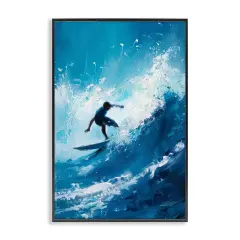 Stupell Industries Surfer & Splashing Wave Framed Giclee Design by LSR Design Studio